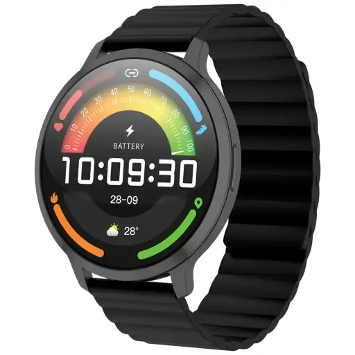 [PSWASW1801HBK] Powerology Aura Smart Watch with 1.73" AMOLED Screen (Black)