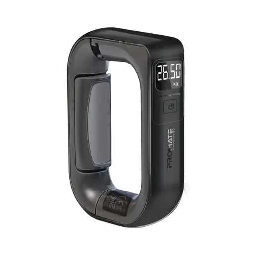 [InstaScale-50.Black] Promate Digital Handheld Luggage Scale • 50Kg Max Capacity (Black)
