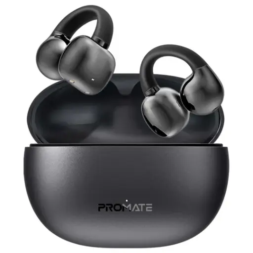 [AirClip-Pro.Black] Promate Earbuds AudioFit™ Open Ear Clip On TWS  w/ IntelliTouch (Black)