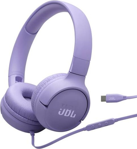 [JBLT520CPUR] JBL Tune 520C USB-C Wired On-Ear Headphones (Purple)