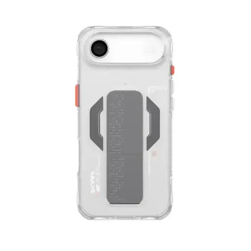 [SK-2025IP6.6-HAXA-CLR] كفر Skinarma Haxa Mag-Charge+ مع ستاند ومسكة لهاتف iPhone 17 Air (شفاف)