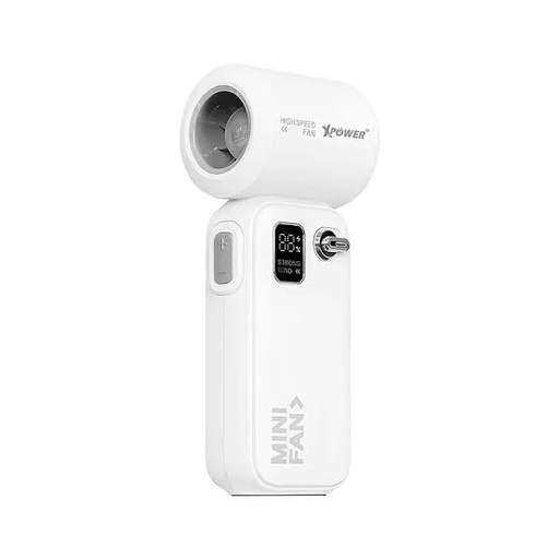 [C06-WH] Xpower Cooler Mini Portable Rechargeable Turbo Fan (White Gray)