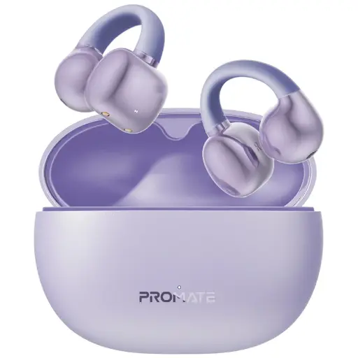 [AirClip-Pro.Purple] Promate AudioFit™ Wireless Ear Clip TWS Earbuds (Purple)