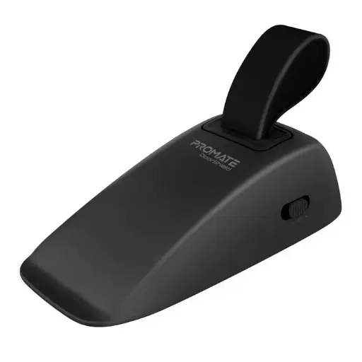 [DoorShield.Black] مانع باب محمول مزود بإنذار عالي الحساسية مع استجابة فورية ووضعَي حساسية مزدوجين (أسود) Promate 