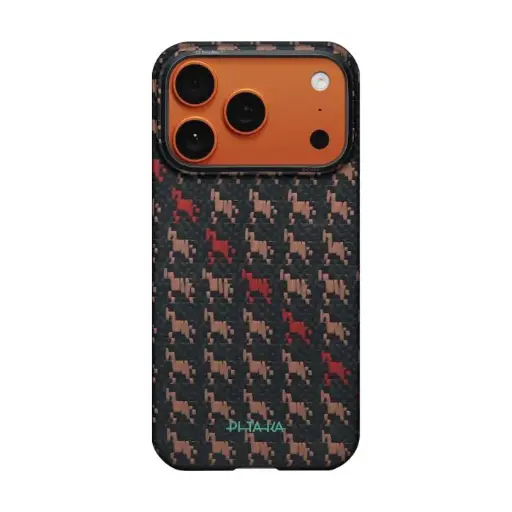 [HR1708PM] PITAKA Happiness Rides In  Edge Case for iPhone 17 Pro Max (Cinnabar Steed）