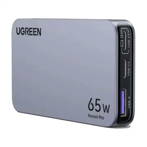 [X753-25356] UGREEN Nexode Pro 65W 3-Port GaN Ultra-Slim Fast Charger  (Black)