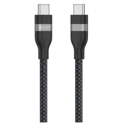 [A8752H11] كابل أنكر نايلون USB-C إلى USB-C 3.0، 0.9 متر (أسود)