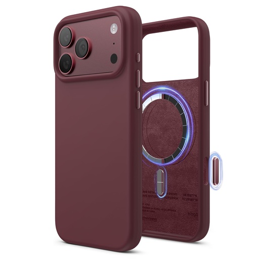 [ES17MSSC63PRO-BGD] Elago Magnetic Silicone Case for iPhone 17 Pro/18 Pro (Burgandy)