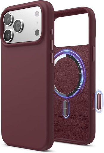 [ES17MSSC69PRO-BGD] Elago Magnetic Silicone Case for iPhone 17 Pro Max/18 Pro Max (Burgundy)