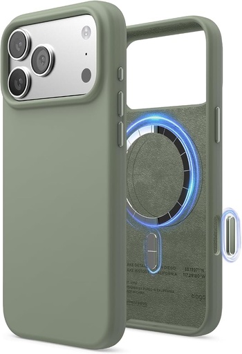 [ES17MSSC69PRO-KGR] Elago Magnetic Silicone Case for iPhone 17 Pro Max/18 Pro Max (Khaki Green)