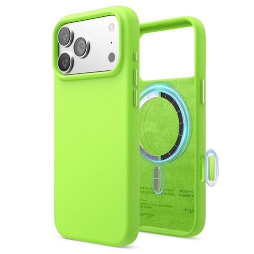 [ES17MSSC69PRO-LIGR] Elago Magnetic Silicone Case for iPhone 17 Pro Max/18 Pro Max (Lime Green)