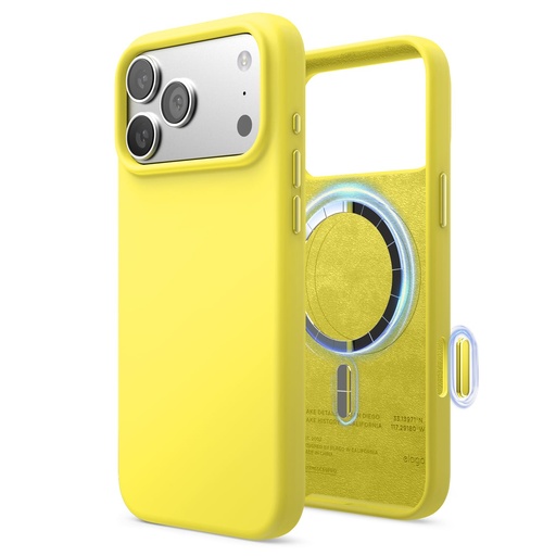 [ES17MSSC69PRO-NYE] Elago Magnetic Silicone Case for iPhone 17 Pro Max/18 Pro Max (Neon Yellow)