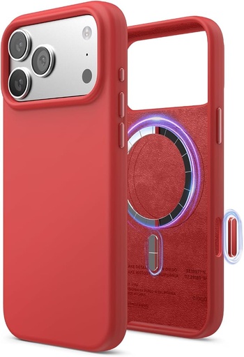 [ES17MSSC69PRO-RD] Elago Magnetic Silicone Case for iPhone 17 Pro Max/18 Pro Max (Red)