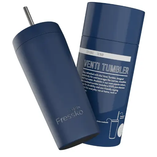 [9350136003330] Fressko Venti Tumbler 600ml / 20oz - Ceramic - Denim