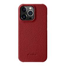 [IP14PM-LCP-RD] Melkco Back Snap Series Lai Chee Pattern Premium Leather Snap Case for iPhone 14 Pro Max (Red)