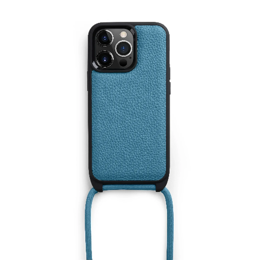 [IP14PM-STG-SBL] Melkco Strapthing Series Leather Case for iPhone 14 Pro Max (Sky Blue)