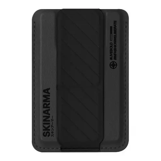 [SK-KADO-BLKBLK] SkinArma Kado Wallet Mag-Charge Card Holder With Grip Stand (Black / Black)
