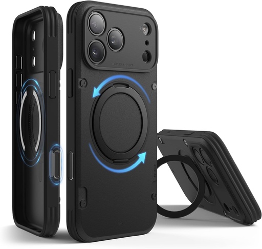 [ES17MSAMST63PRO-BK] Elago Magnetic Armor Ring Stand Case for iPhone 17 Pro/18 Pro (Black)