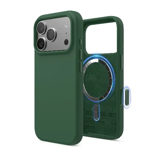 [ES17MSSC63PRO-APGR] Elago Magnetic Silicone Case for iPhone 17 Pro/18 Pro (Alpine Green)