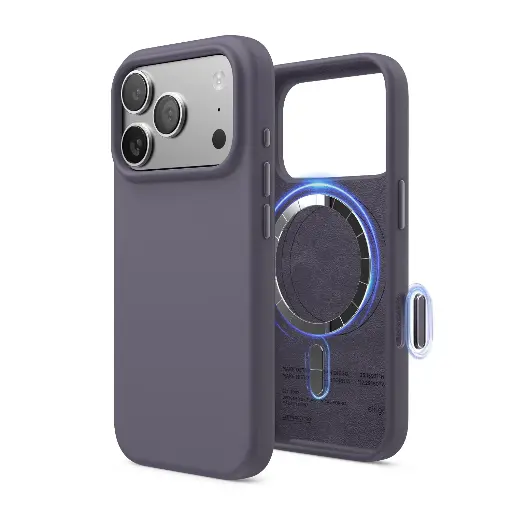 [ES17MSSC63PRO-DPLV] Elago Magnetic Silicone Case for iPhone 17 Pro/18 Pro (Deep Lavender)
