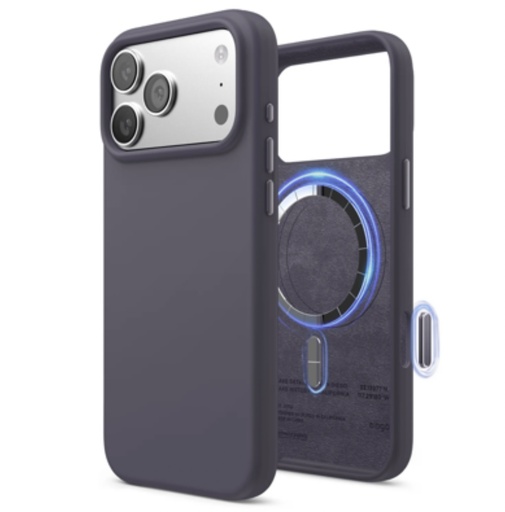 [ES17MSSC63PRO-DPU] Elago Magnetic Silicone Case for iPhone 17 Pro/18 Pro (Deep Purple)