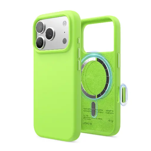 [ES17MSSC63PRO-LIGR] Elago Magnetic Silicone Case for iPhone 17 Pro/18 Pro (Lime Green)