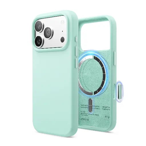 [ES17MSSC69PRO-ASKY] Elago Max Magnetic Silicone Case for iPhone 17 Pro Max/18 Pro Max (Aqua Sky)