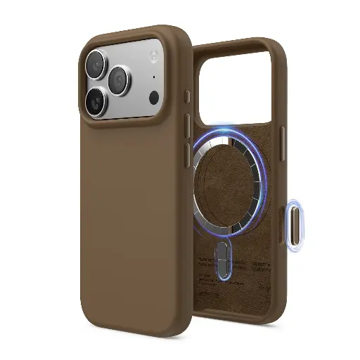 [ES17MSSC69PRO-BR] Elago Max Magnetic Silicone Case for iPhone 17 Pro Max/18 Pro Max (Brown)