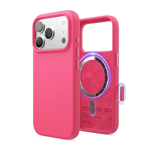 [ES17MSSC69PRO-IRED] Elago Max Magnetic Silicone Case for iPhone 17 Pro Max/18 Pro Max (Ice Red)
