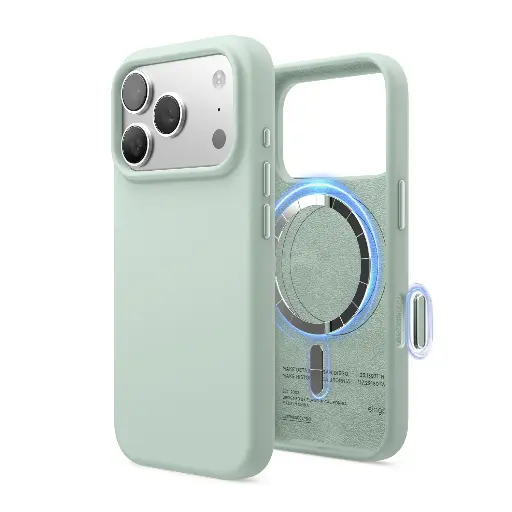 [ES17MSSC69PRO-MT] Elago Max Magnetic Silicone Case for iPhone 17 Pro Max/18 Pro Max (Mint)