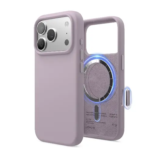 [ES17MSSC69PRO-SPU] Elago Max Magnetic Silicone Case for iPhone 17 Pro Max/18 Pro Max (Soft Purple)