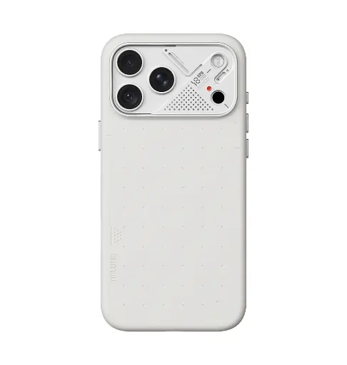 [A18-PU-WT-PM] AULUMU Particle Vegan Leather Case for iPhone 18 Pro Max (White)