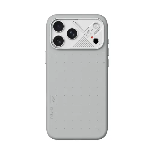 [A18-PU-GY-PM] AULUMU Particle Vegan Leather Case for iPhone 18 Pro Max (Gray)