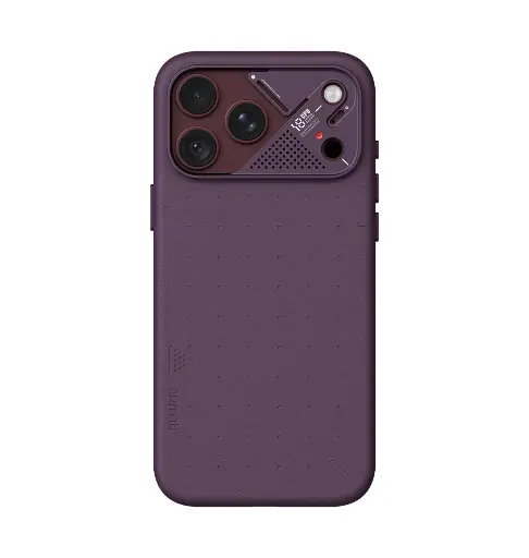 [A18-PU-DC-PM] AULUMU Particle Vegan Leather Case for iPhone 18 Pro Max (Dark Cherry)