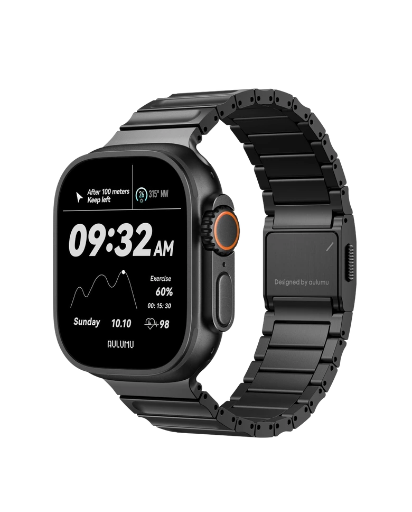 [UA-C01-BK-J] AULUMU Hi-Per Titanium Alloy Watch Band (Black)