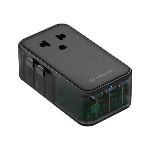 [PWCUQC072BK] Powerology Marco Polo Ultra-Slim GaN III Travel Adapter (Black)