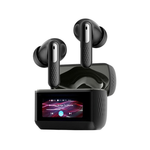 [Arix.Black] Promate Arix HD TWS Earbuds with ANC, ENC & Smart IPS Touch Display (Black)