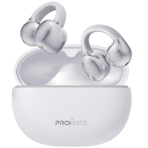 [AirClip-Pro.White] Promate Earbuds AudioFit™ Open Ear Clip On TWS w/ IntelliTouch (White)