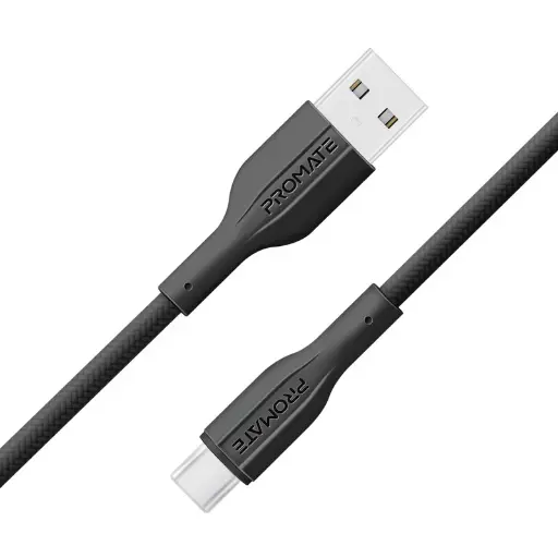 [XCord-AC200.Black] بروميت إكس كورد- كابل يو اس بي ايه  إلى يو اس بي سي  فائق المرونة بطول 2 متر (أسود)