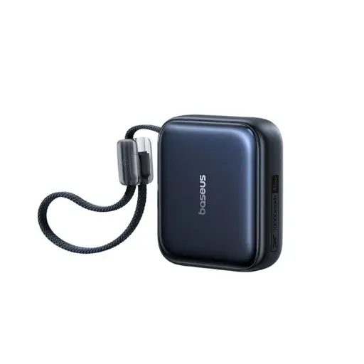 [E0028K00] Baseus PicoGo AC22 Ultra Mini Power Bank With Built-in USB-C Cable 10000mAh 45W (Cosmic Black)
