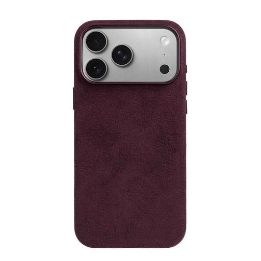 [AP18P-QB-ODLPE] Melkco Alcantara Regal Snap Magsafe Case iPhone 17 Pro/18 Pro (Burgundy)